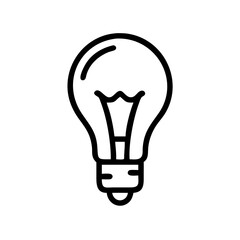 Obraz premium Light bulb line art icon on white background