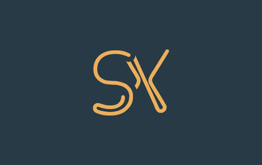 SX Minimalistic Line Art Logo Design with Abstract Lettering. Abstract minimalistic logo design featuring a sleek line art style.