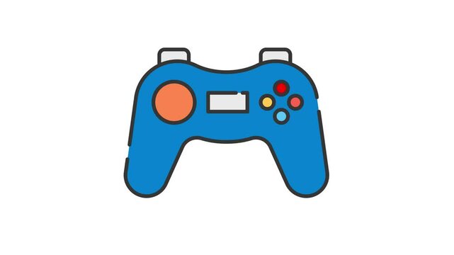 Colorful Blue Game Controller Illustration on Green Screen Background for Gaming Content, YouTube Overlay, Tech Video, Streamer Footage, Gamer Animation, and Motion Graphics Projects
