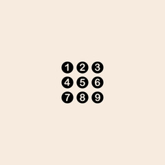 Numbering icon flat vector design.