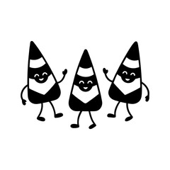 Funny black and white cartoon character celebrating Christmas with a smile, holiday spirit, and a joyful expression, perfect for a family-friendly holiday design