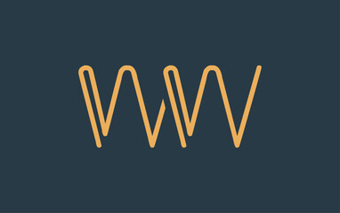 WW Minimalistic Line Art Logo Design with Abstract Lettering. Abstract minimalistic logo design featuring a sleek line art style.