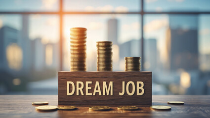 Achieving a dream job is a pathway to financial success and career fulfillment in a modern office setting