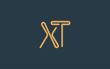 XT Minimalistic Line Art Logo Design with Abstract Lettering. Abstract minimalistic logo design featuring a sleek line art style.
