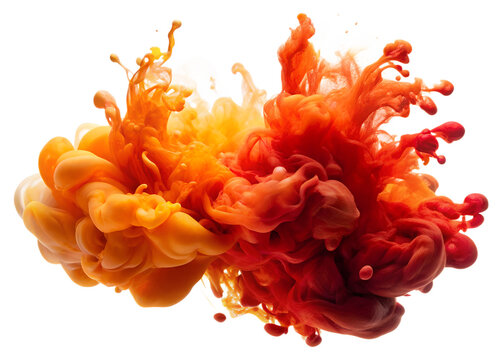 colorful smoke explotion isolated on white