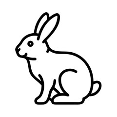 Obraz premium Rabbit icon in a simple outline design