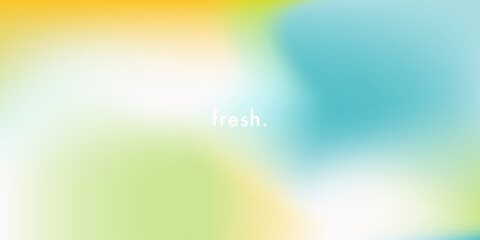 Light blue and fresh green gradient background. Abstract air flow blurry vector texture. Breezy gradation pattern. Aesthetic spring bg. Vector soft horizontal backdrop for poster, cover, header design