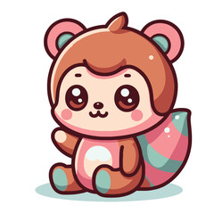 Sitting Raccoon Mascot