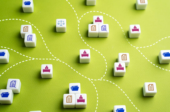 Wandering through bureaucratic corridors. Inefficiency, delays, and confusion when dealing with government procedures or institutional systems. Public administration.