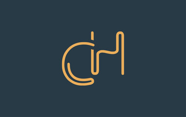 Fototapeta premium CH Minimalistic Line Art Logo Design with Abstract Lettering. Abstract minimalistic logo design featuring a sleek line art style.