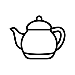 Obraz premium Teapot outline illustration on white background 