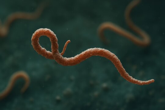 Microorganism threadworm wuchereria bancrofti parasite causing elephantiasis filariasis infection