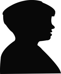 a boy head silhouette vector