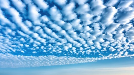 Altocumulus clouds filling a clear blue sky