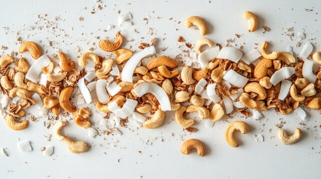 A combination of roasted cashews