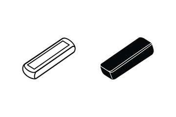 Isometric Eraser Icon Line Art And Solid Vector Illustration Isolated