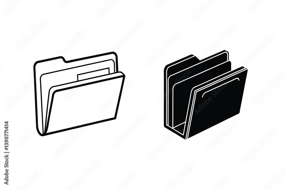 Aufkleber file folders vector icons for document organization and digital management