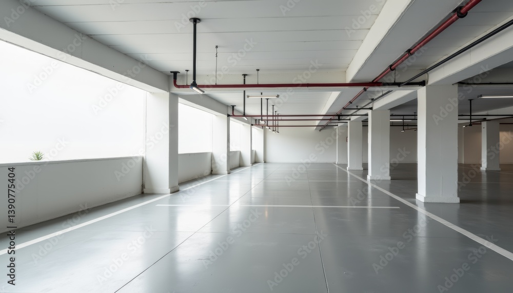 Aufkleber modern empty industrial space with minimalist design