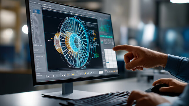 Detailed 3D CAD Model of Jet Engine in Engineering Workspace