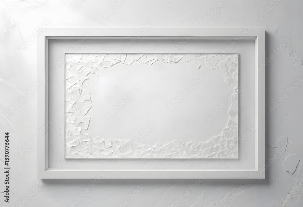 Poster Frosted Frame Texture, A Light And Airy Background. Grainy White Design With Space For Text. Presentation Template, A Versatile Layered Effect. Simple Design Element.