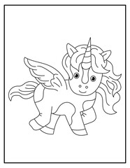 Unicorn KDP Interior coloring page for kids