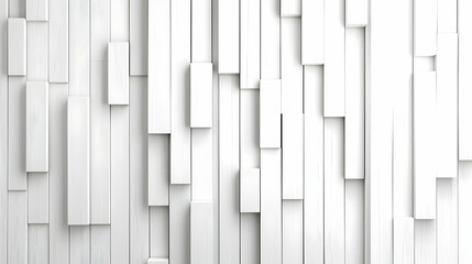 White Wooden Block Abstract Design with Vertical Texture and Shadow Play