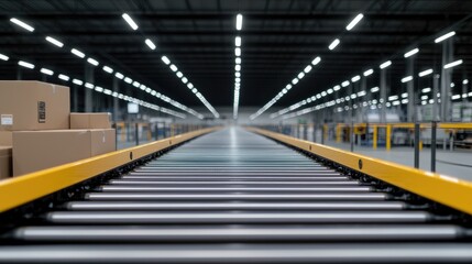 Fototapeta premium Automated warehouse conveyor system