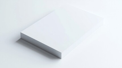Single adhesive note with sharp clean edges placed perfectly flat on a white surface