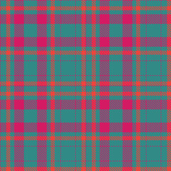 Classic dark cyan Seamless Tartan with Mellow dark hot pink accents Fabric Design