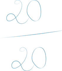 School mark for perfect score 20 out of 20, maximum points for extremely good achievements, excellent work and results, highest grade for a student's assignment, nice report card or grade book