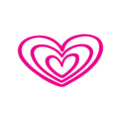 Heart clip art design on plain white transparent isolated background for card, shirt, hoodie, sweatshirt, apparel, tag, mug, icon, poster or badge