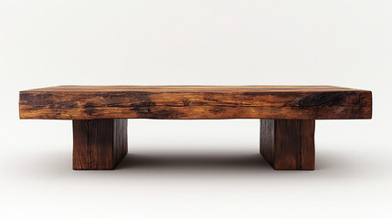 Dark Rustic Wooden Display Stand with Bold Grain Texture