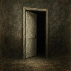 An open door into the darkness.