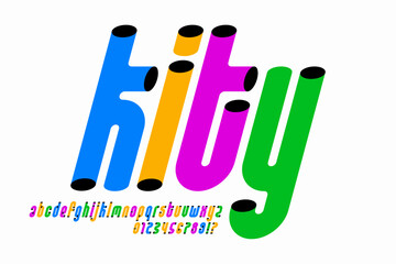 Kity. Modern style colorful font, alphabet letters and numbers vector illustration © piai