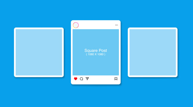 Instagram square post mockup frame. social media and social network template, instagram size guide & update 2025 , instagram post mock up with new grid size templates: 1080 x 1080 px (1:1)