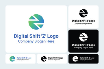 Digital Shift 'Z' Logo: Modern Typography with Dynamic Movement