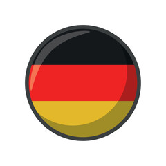 Vector Illustration of the National Flag of Germany in a Circular Icon Format Featuring Horizontal Black, Red, and Gold Stripes Representing the European Nation of Germany
