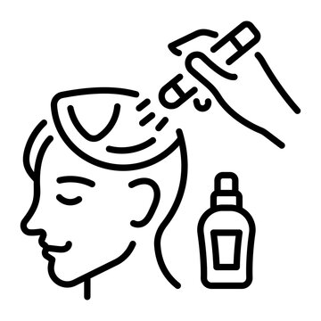 hair spray application outline clip art preview