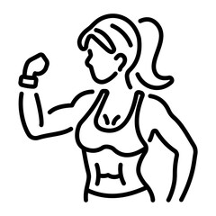 A linear style icon of a fitness woman 