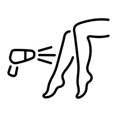 A linear style icon showing hair laser machine 