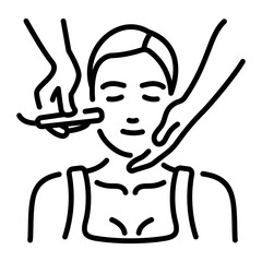 Obraz premium Linear style icon showing microdermabrasion treatment 