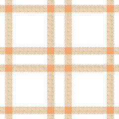 Plaid pattern seamless. Muted white & Autumn peach Tartan Fabric Design. 