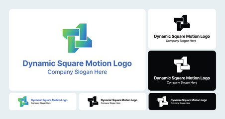 Dynamic Square Motion Logo | Energetic Geometric Branding