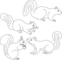 Squirrel Clipart Set: Hand-drawn Squirrel Illustrations: Doodle Cartoon Squirrels for Crafters, Designers, and DIY Lovers.