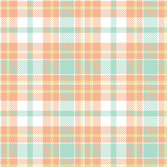 Muted white and Traditional pale salmon Seamless Tartan Fabric Design