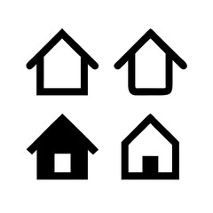 Title: Web home icon for apps and websites. Collection home icons. House symbol.House icon set. Home vector illustration sign. Hotel symbol.

