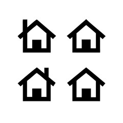 Obraz premium Title: Web home icon for apps and websites. Collection home icons. House symbol.House icon set. Home vector illustration sign. Hotel symbol.