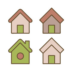 Obraz premium Web home icon for apps and websites. Collection home icons. House symbol.House icon set. Home vector illustration sign. Hotel symbol. 