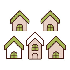 Web home icon for apps and websites. Collection home icons. House symbol.House icon set. Home vector illustration sign. Hotel symbol. 
