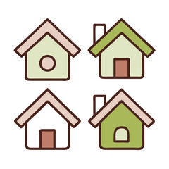 Web home icon for apps and websites. Collection home icons. House symbol.House icon set. Home vector illustration sign. Hotel symbol. 

